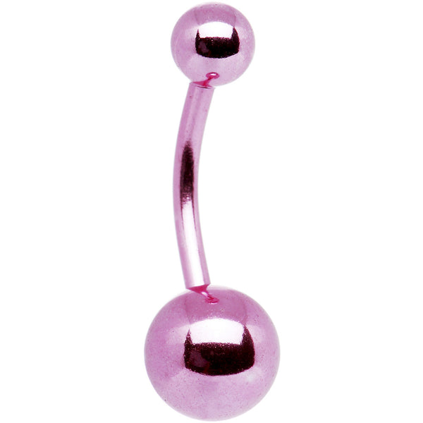 Double Pink Gem Belly Navel Ring 14g 7/16