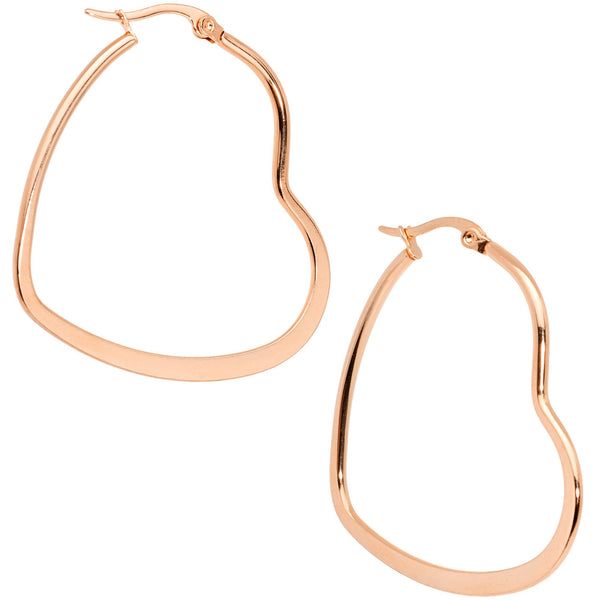 Rose Gold-Tone Stainless Steel Hoop Earrings