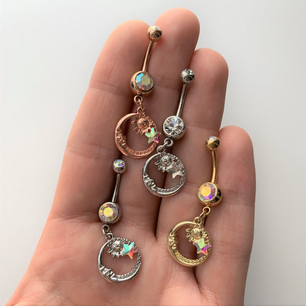 Belly Rings Dangle Sun Belly Button Rings Dangle Belly 