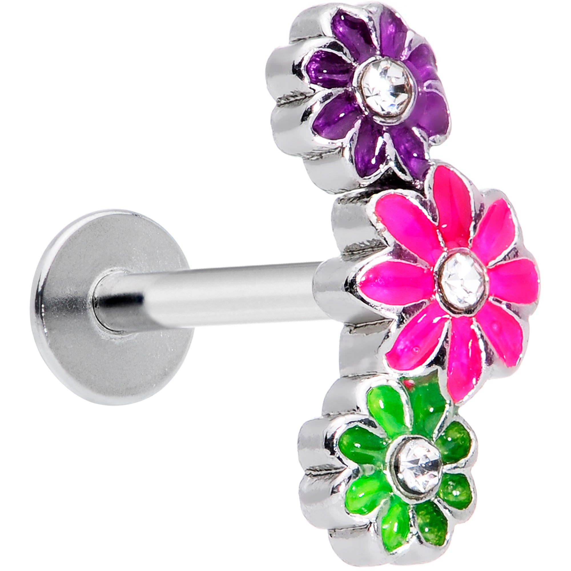 Peculiar Flora Jewelry Five Petal Flower Stainless Steel Stud