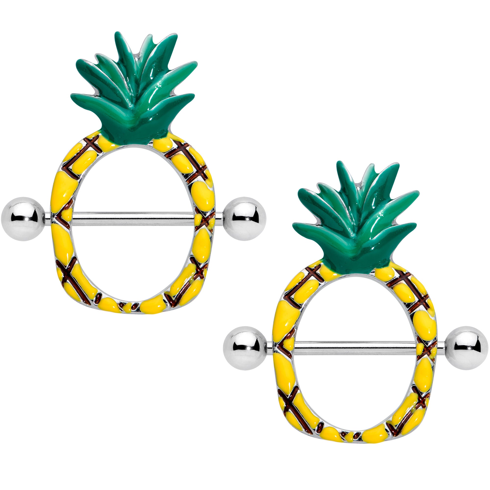 120 Wholesale 6 Pack Gold Pineapple Push Pins - at