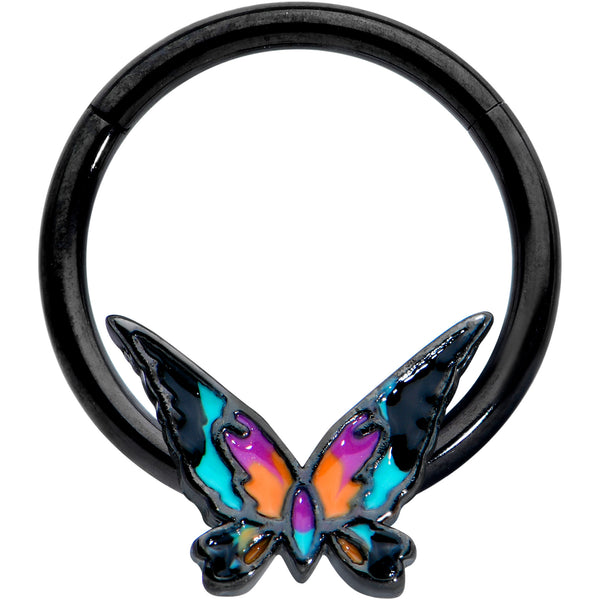 16 Gauge 3/8 Black Sunset Butterfly Hinged Segment Ring