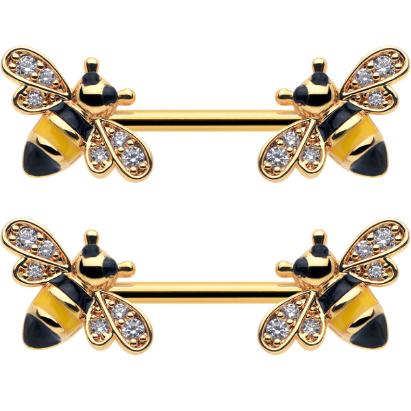 14G Gold Bee Nipple Ring/nipple Jewelry/nipple Barbell/nipple 