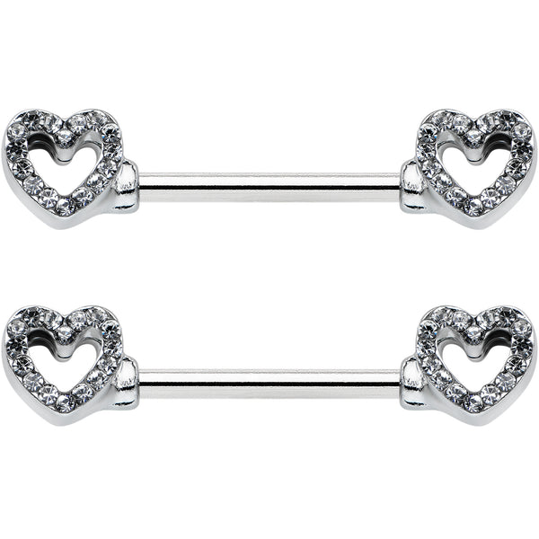 14 Gauge 9/16 Clear CZ Gem Barbell Nipple Ring Set – BodyCandy