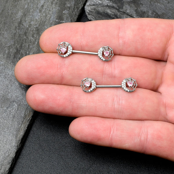 Nipple Ring With Double CZ Diamond Barbell