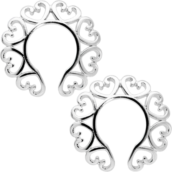 Filigree Heart Non Piercing Nipple Chain Necklace