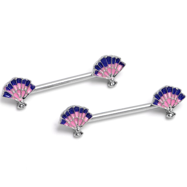 Scallop Set Diamond Nipple Barbell