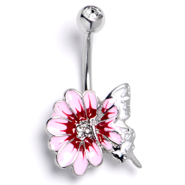 CZ Flower Belly Button Ring