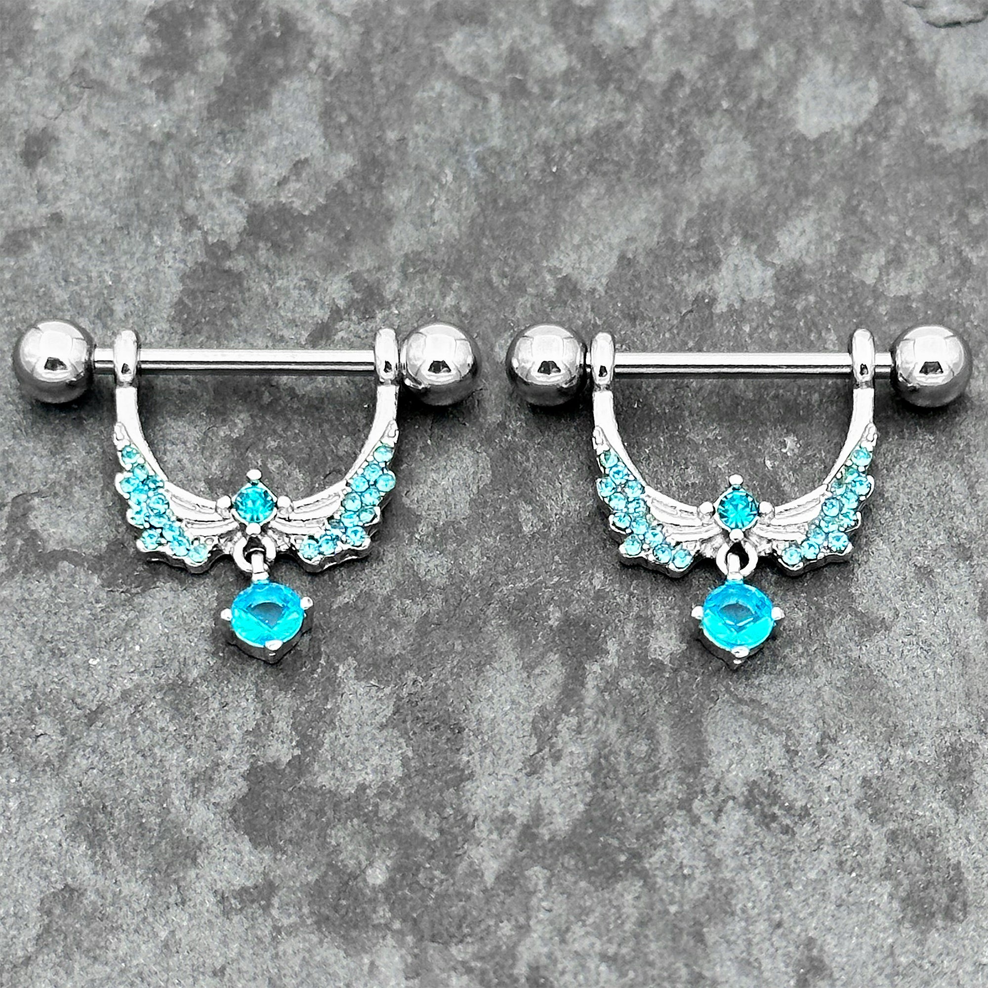 Blue nipple online piercing jewelry