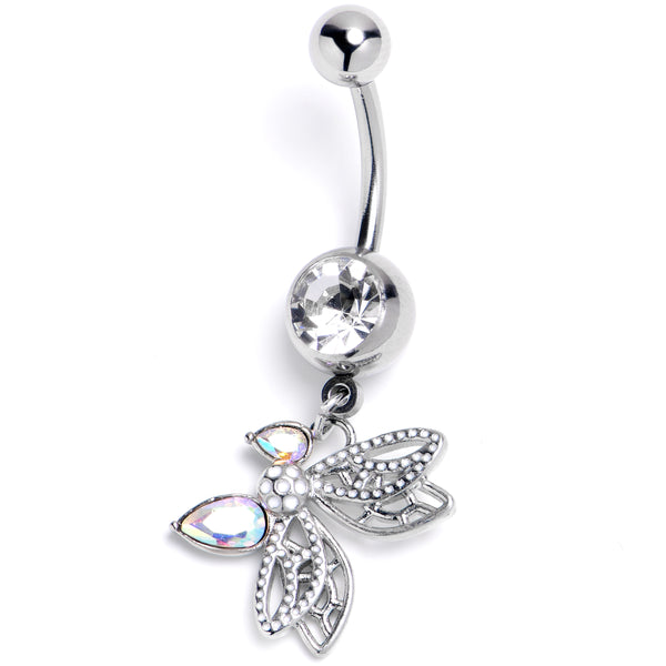 Aurora Borealis Gemstone Swirl Dangle Double Gem Belly Piercing Ring 1 –  Siren Body Jewelry