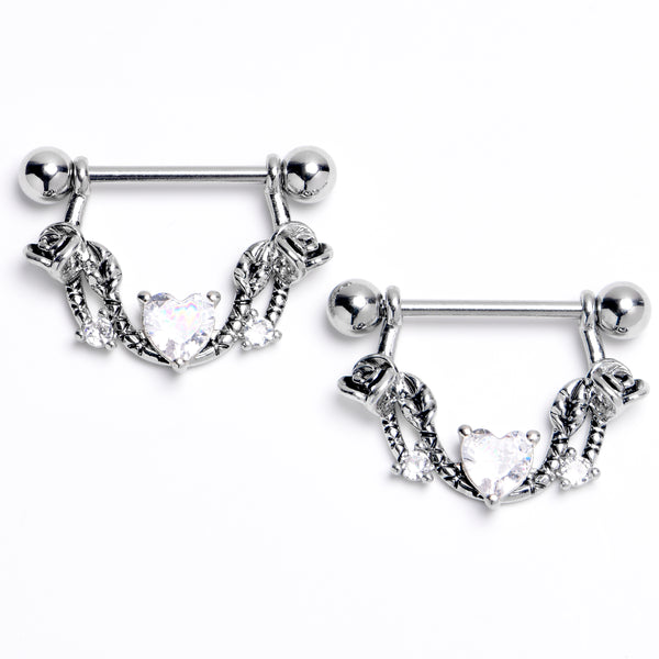 Dangling Hearts Nipple Bar