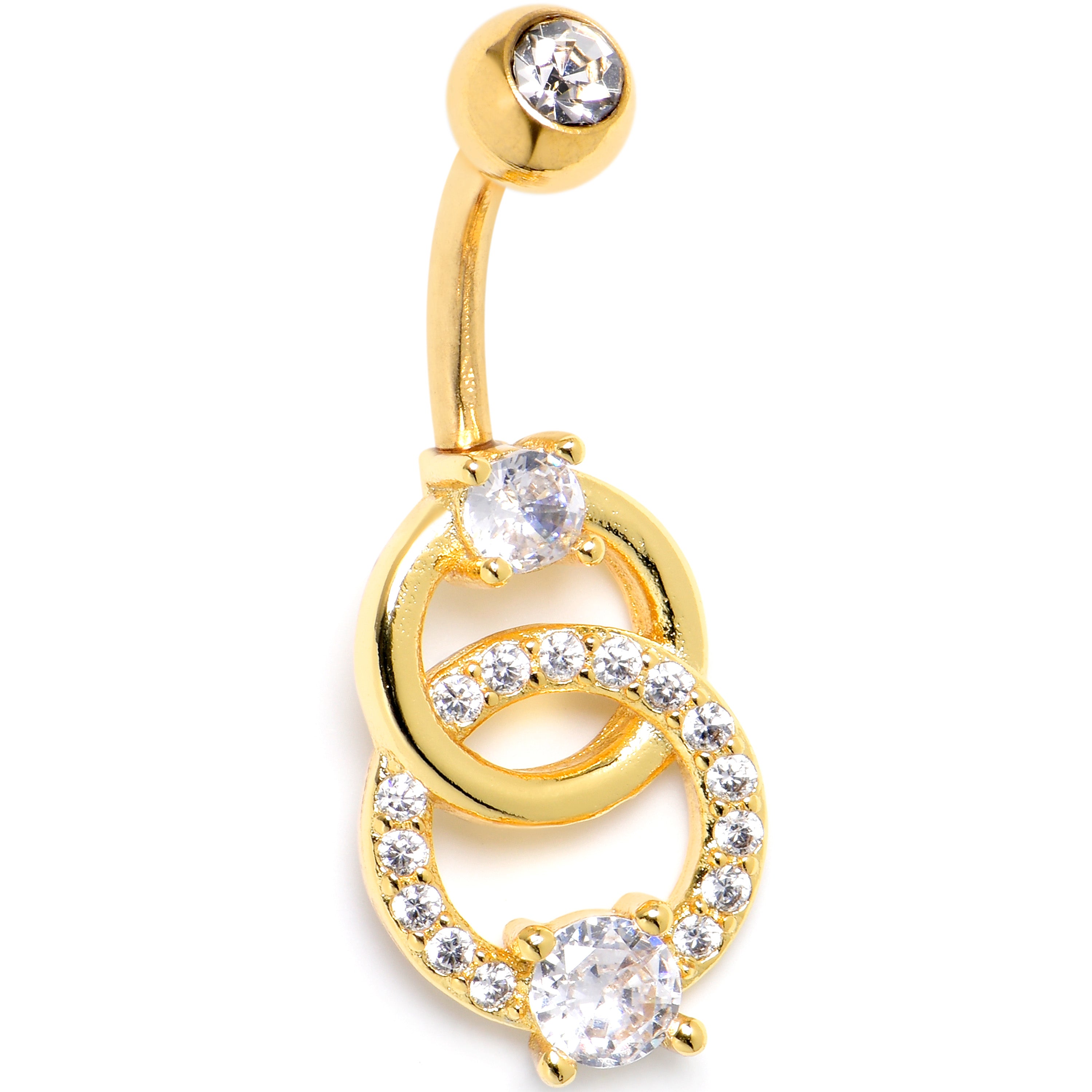 14K Yellow Gold Open Heart Filigree Belly Ring with CZ cheapest