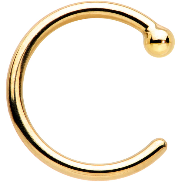 20 Gauge 1/4 18k Yellow Gold Nose Hoop – BodyCandy