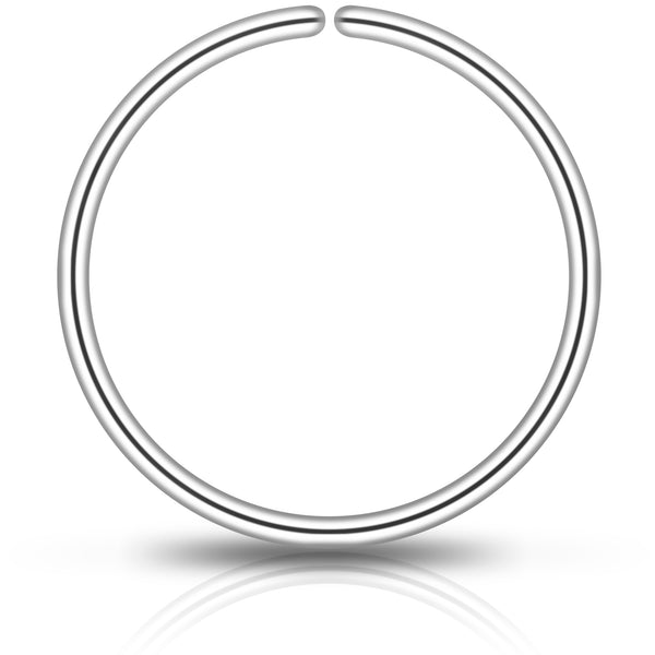 Single Round Sterling Silver Hoop Earring