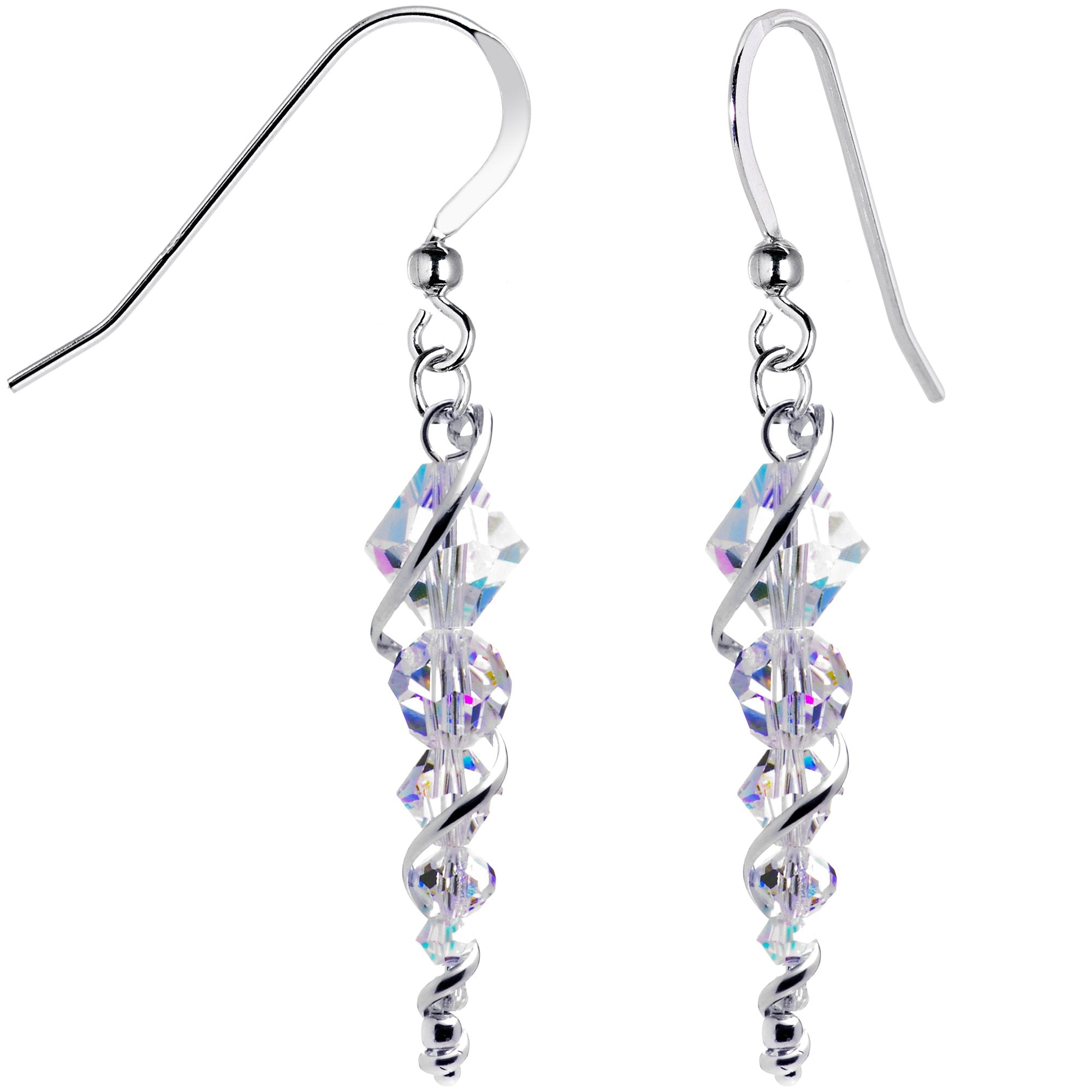 925 Silver Icicle Drop Earrings Created with Swarovski Crystals