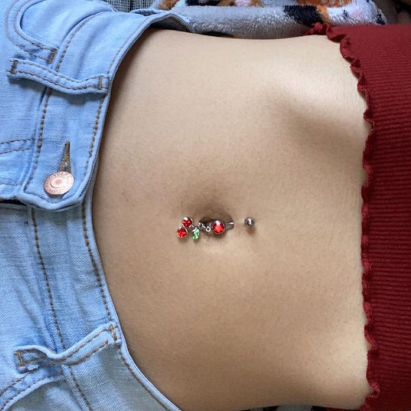 belly button piercing pink anchor