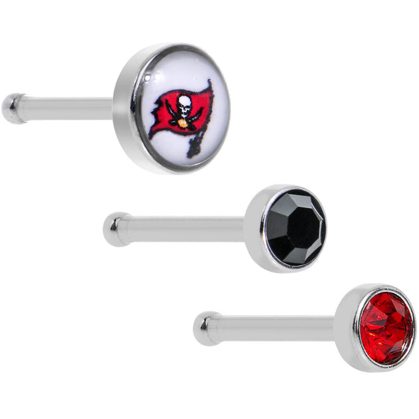 20 Gauge Licensed NFL Tampa Bay Buccaneers Logo Nose Bone 3 Pack