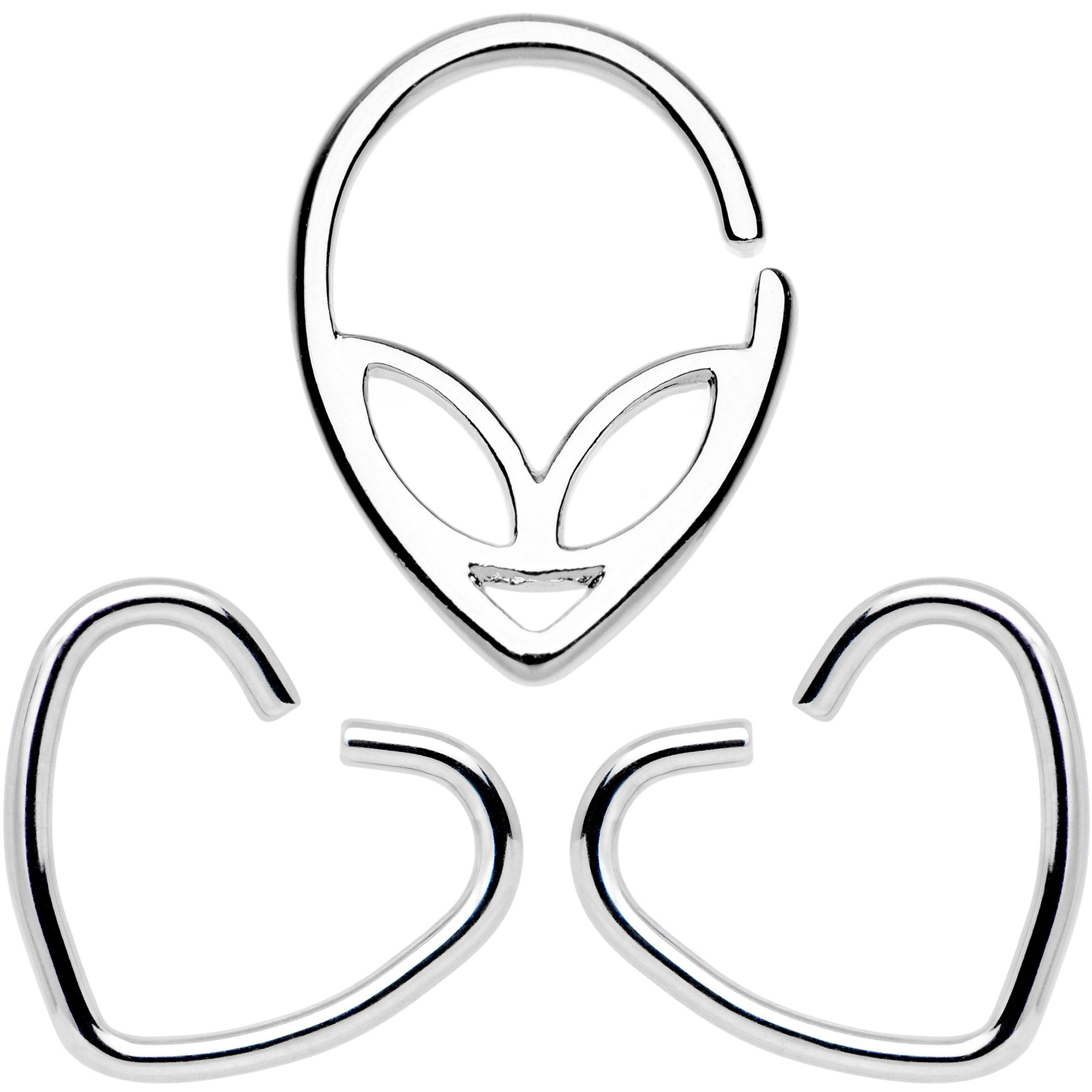 Heart shaped clearance septum ring