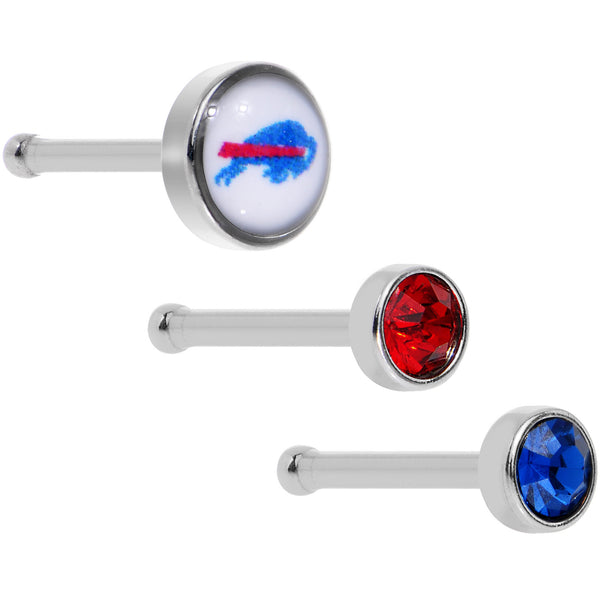 20 Gauge Licensed NFL Buffalo Bills Logo Nose Bone 3 Pack Set – BodyCandy