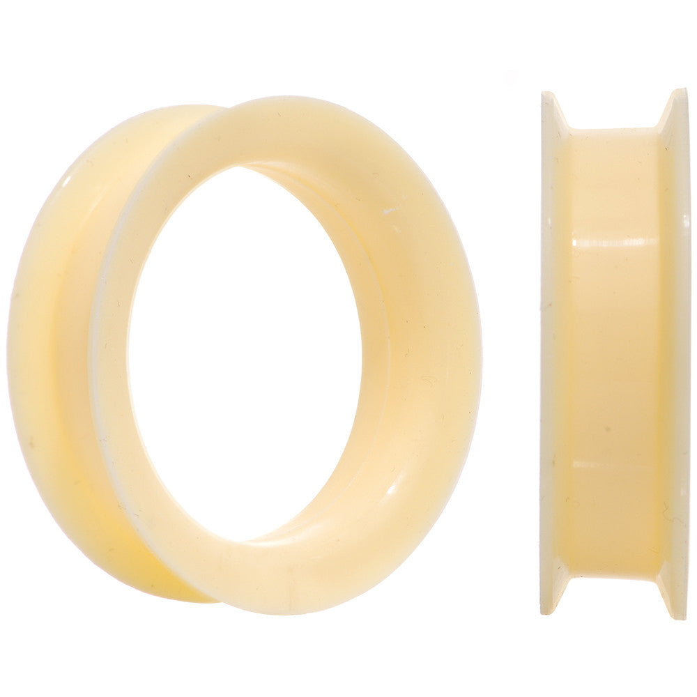 38mm Peach Flesh Tone Silicone Ultra Soft Double Flare Tunnel Plug Set