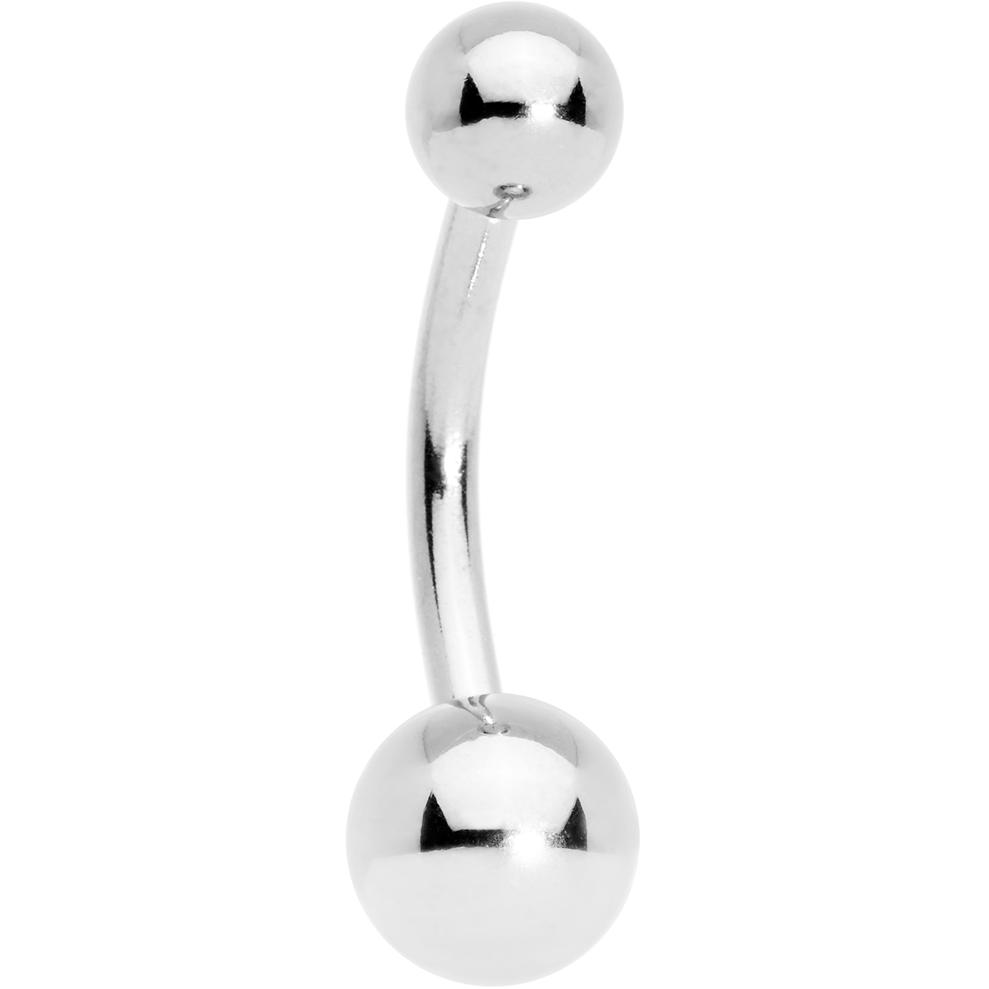 16 Gauge Solid 14kt White GOLD BALL Belly Ring 3/8 6mm/4mm