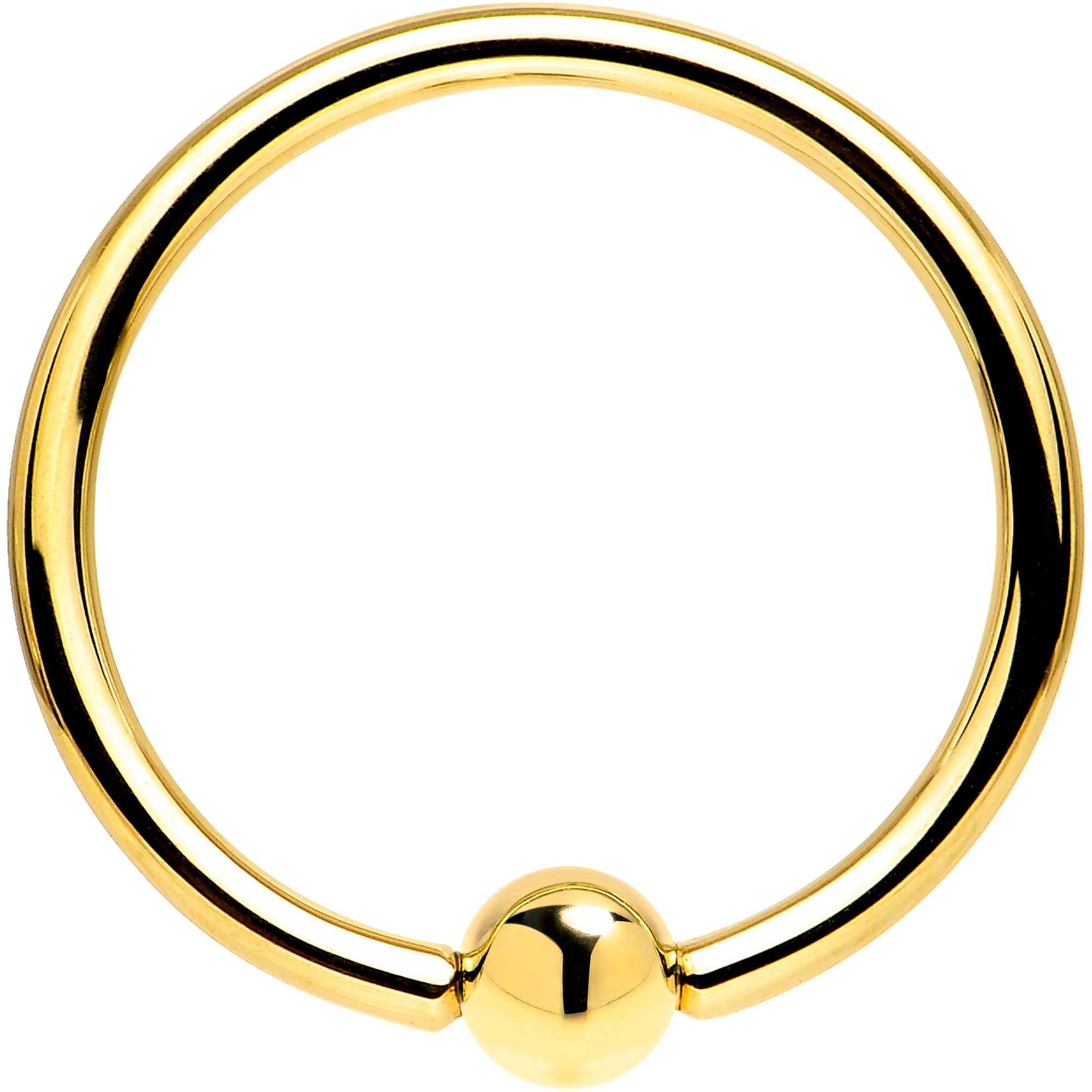 Solid 14kt Yellow Gold 16 Gauge 1/2 Ball Captive Ring 3mm Ball