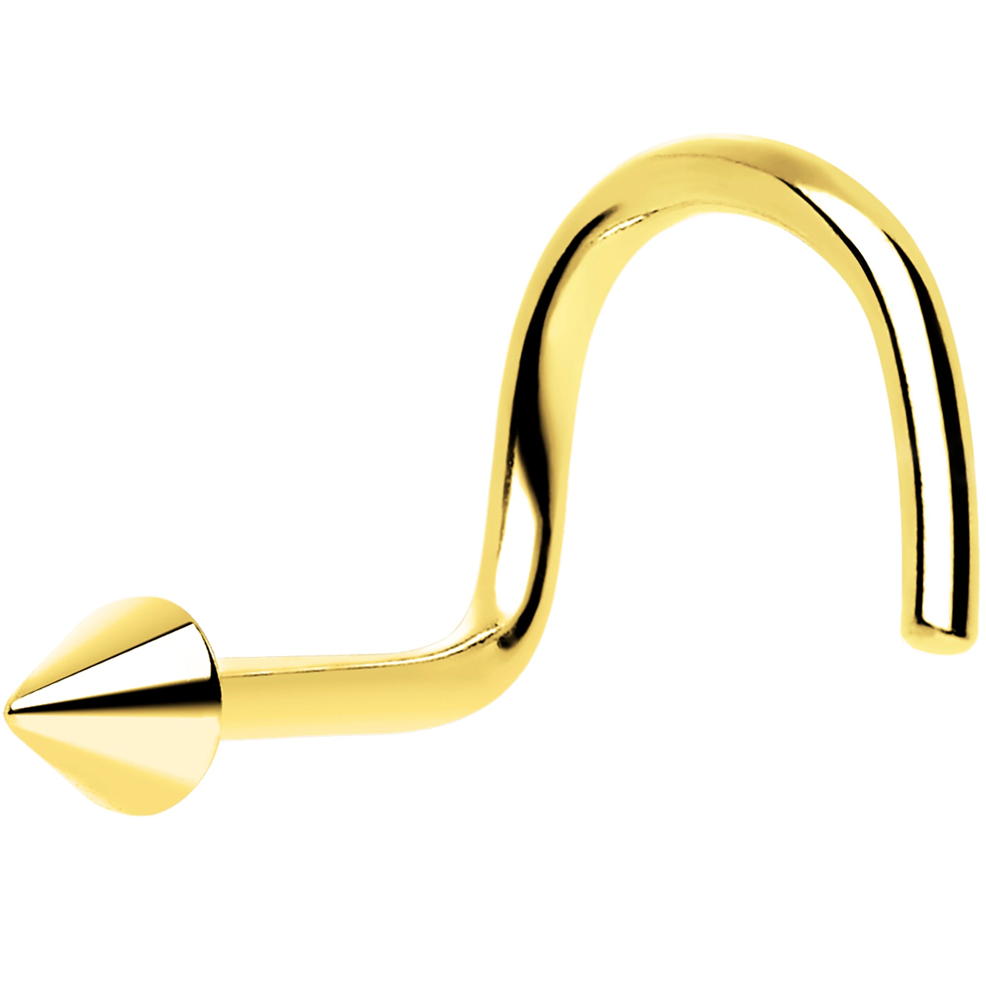 Solid 14KT Yellow Gold CONE Nose Ring