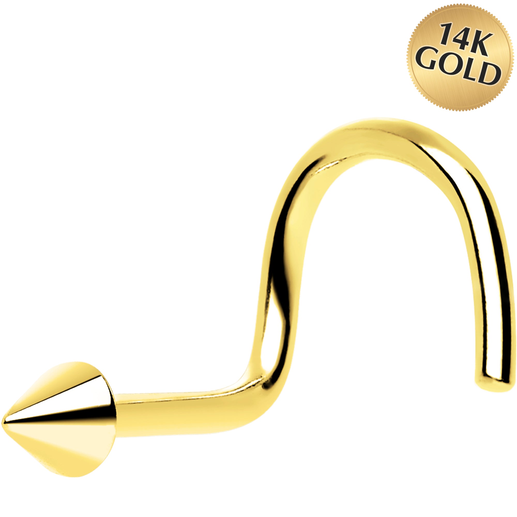 Solid 14KT Yellow Gold CONE Nose Ring