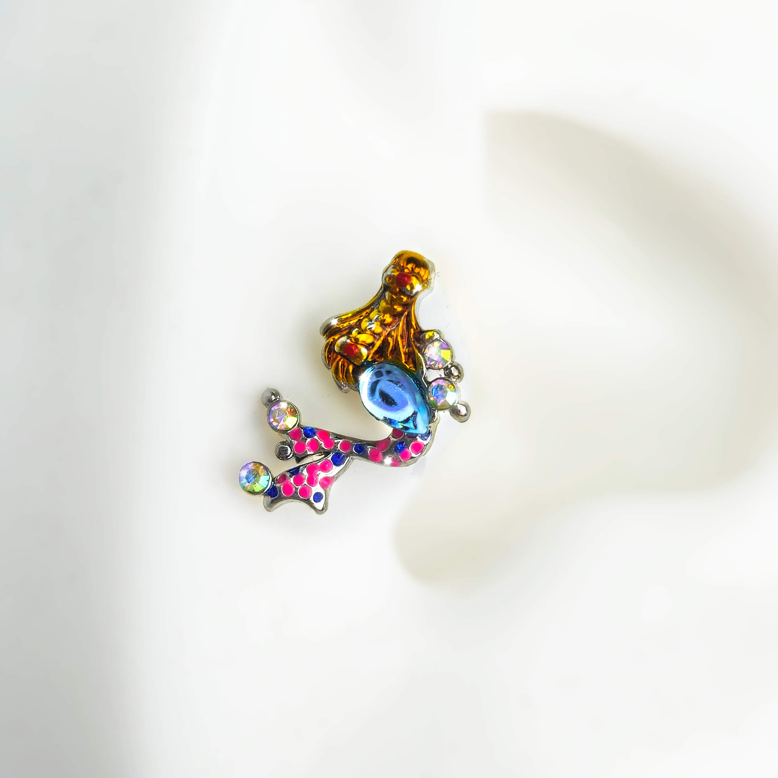 16 Gauge 1/4 Aurora Gem Abstract Mermaid Labret