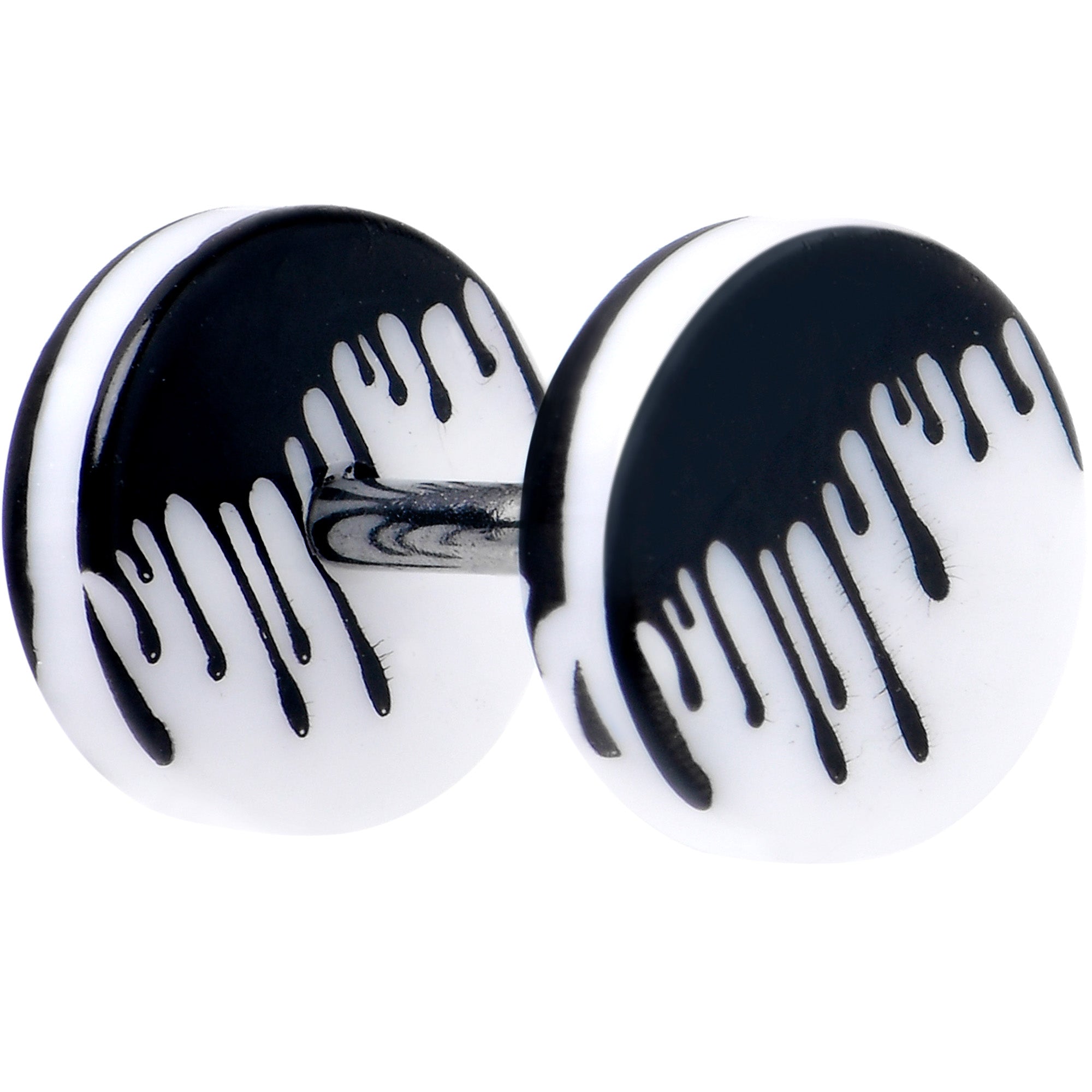 16 Gauge White Black Drip Acrylic Cheater Plug Set