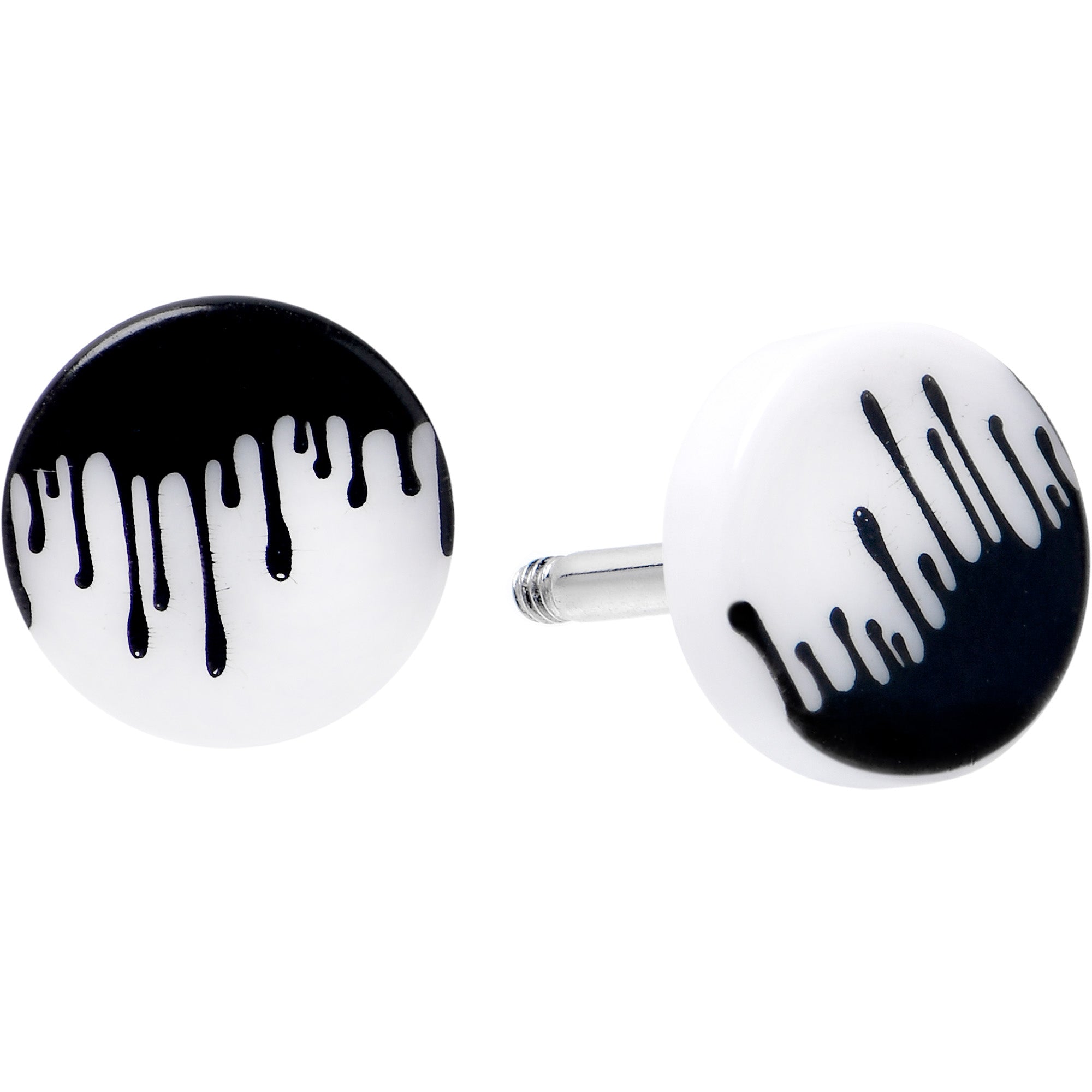 16 Gauge White Black Drip Acrylic Cheater Plug Set