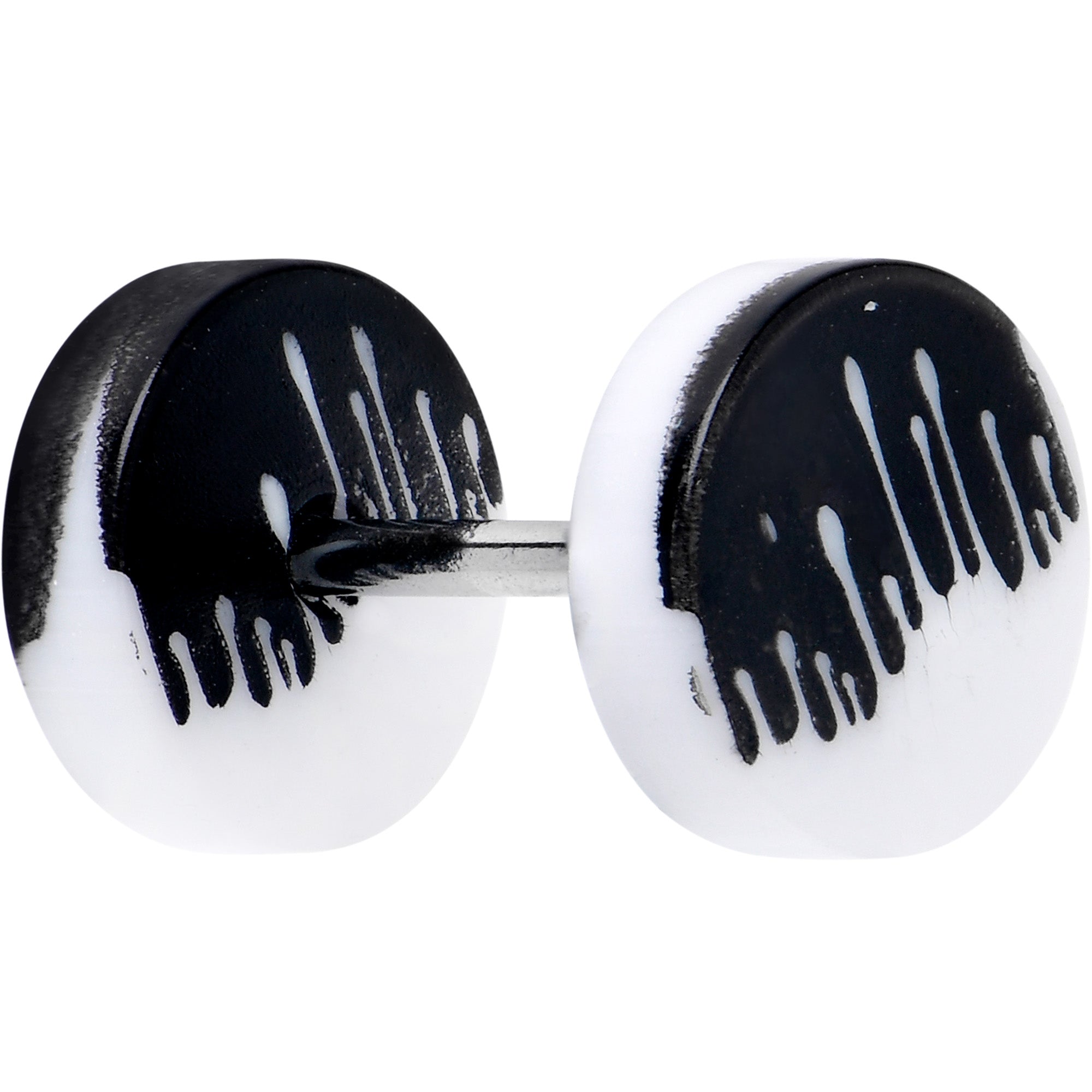 16 Gauge Black White Reverse Drip Acrylic Cheater Plug Set