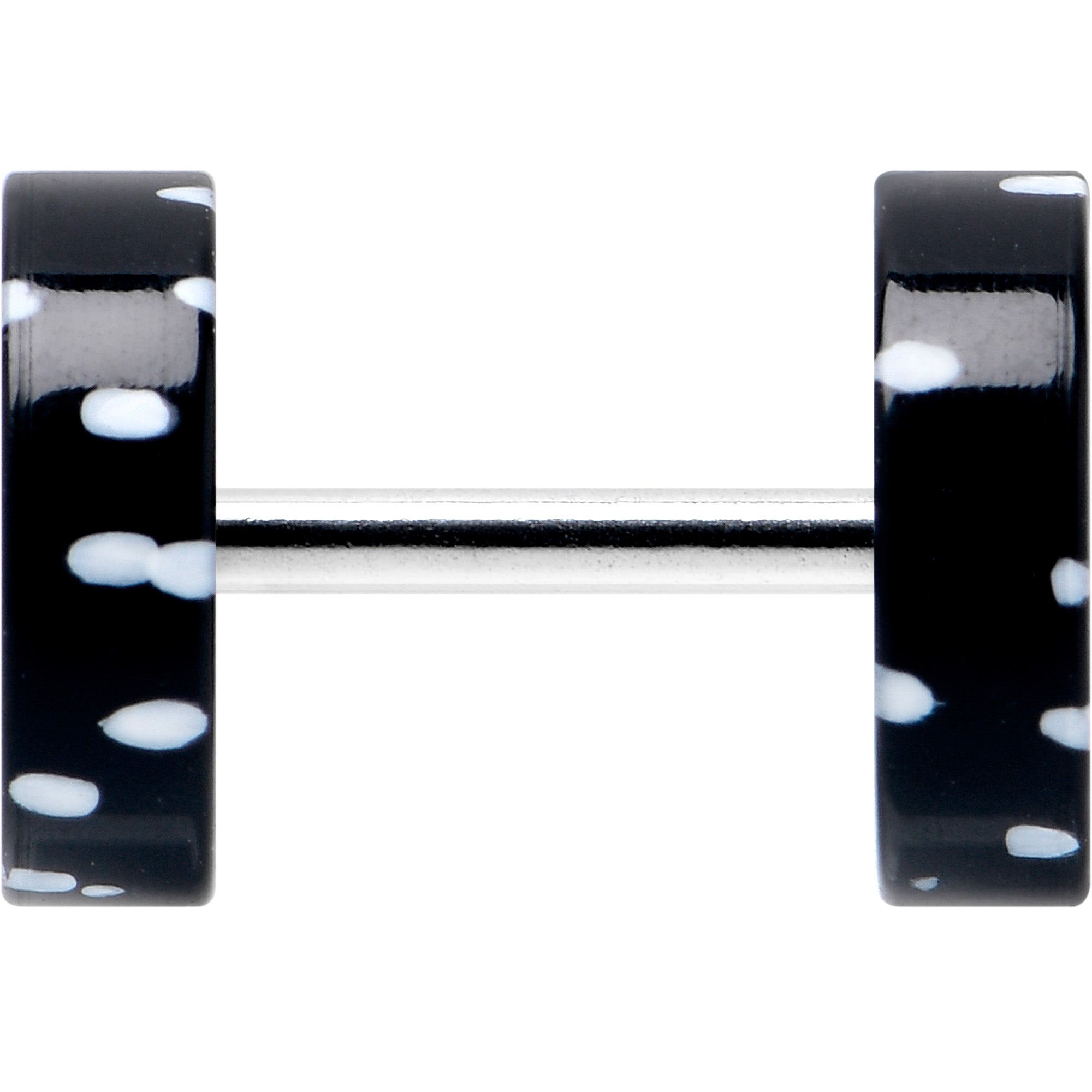 16 Gauge Black Acrylic Polka Dots White Cheater Plug Set