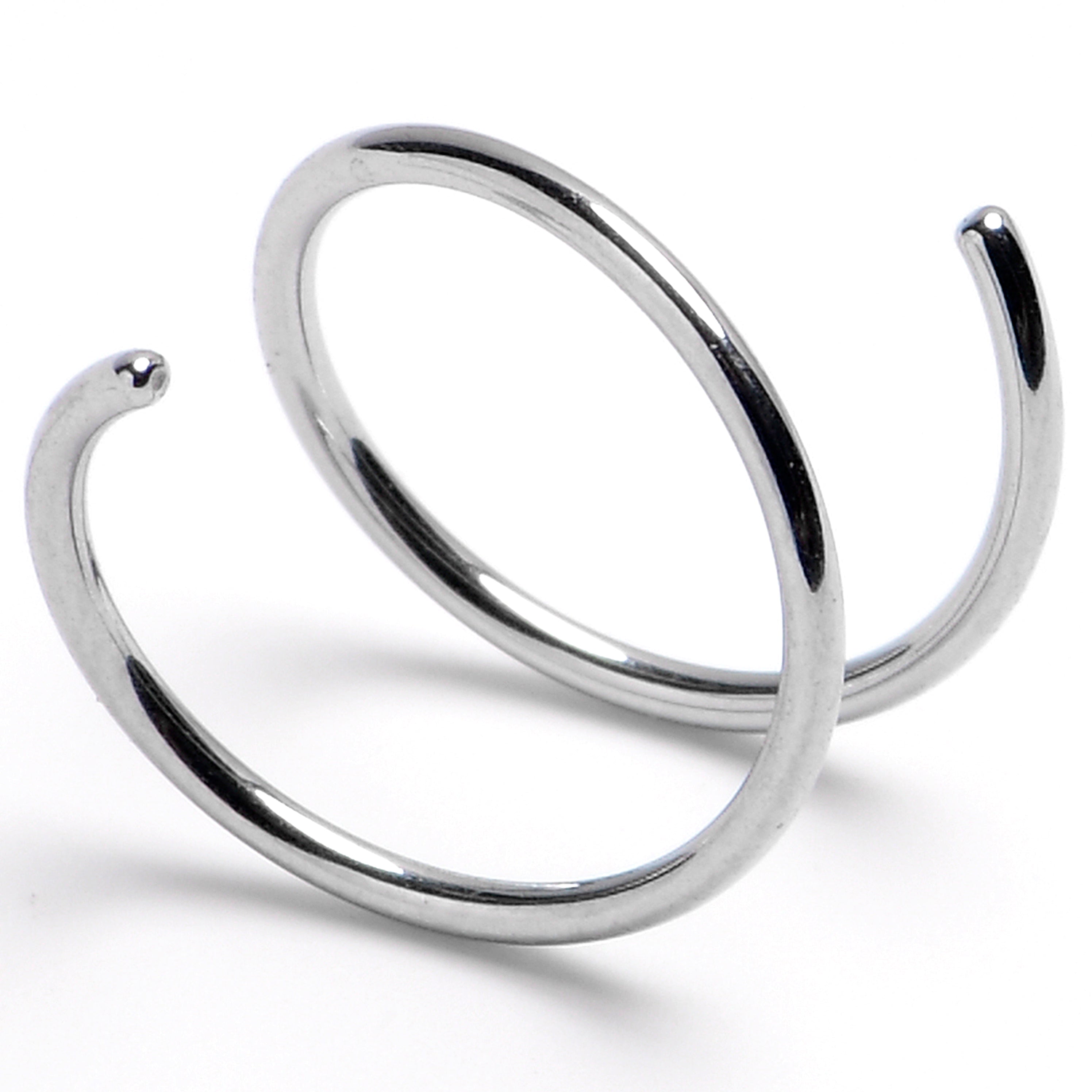 Spiral Nose Rings Double Hoop 20 Gauge