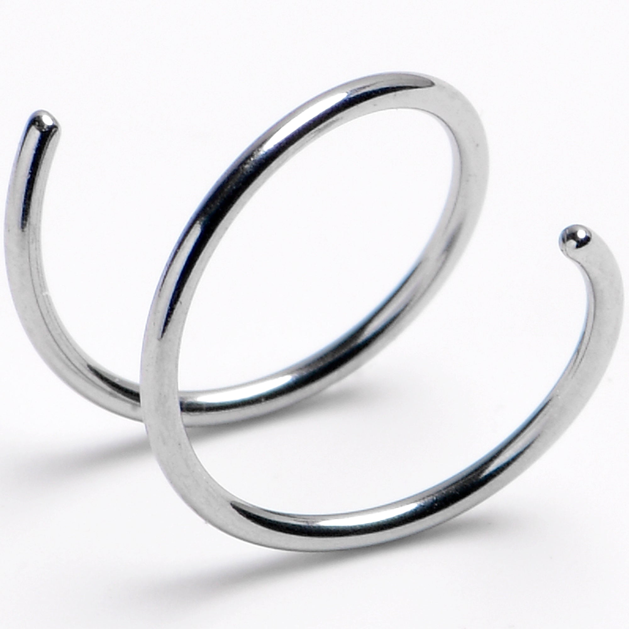 Spiral Nose Rings Double Hoop 20 Gauge