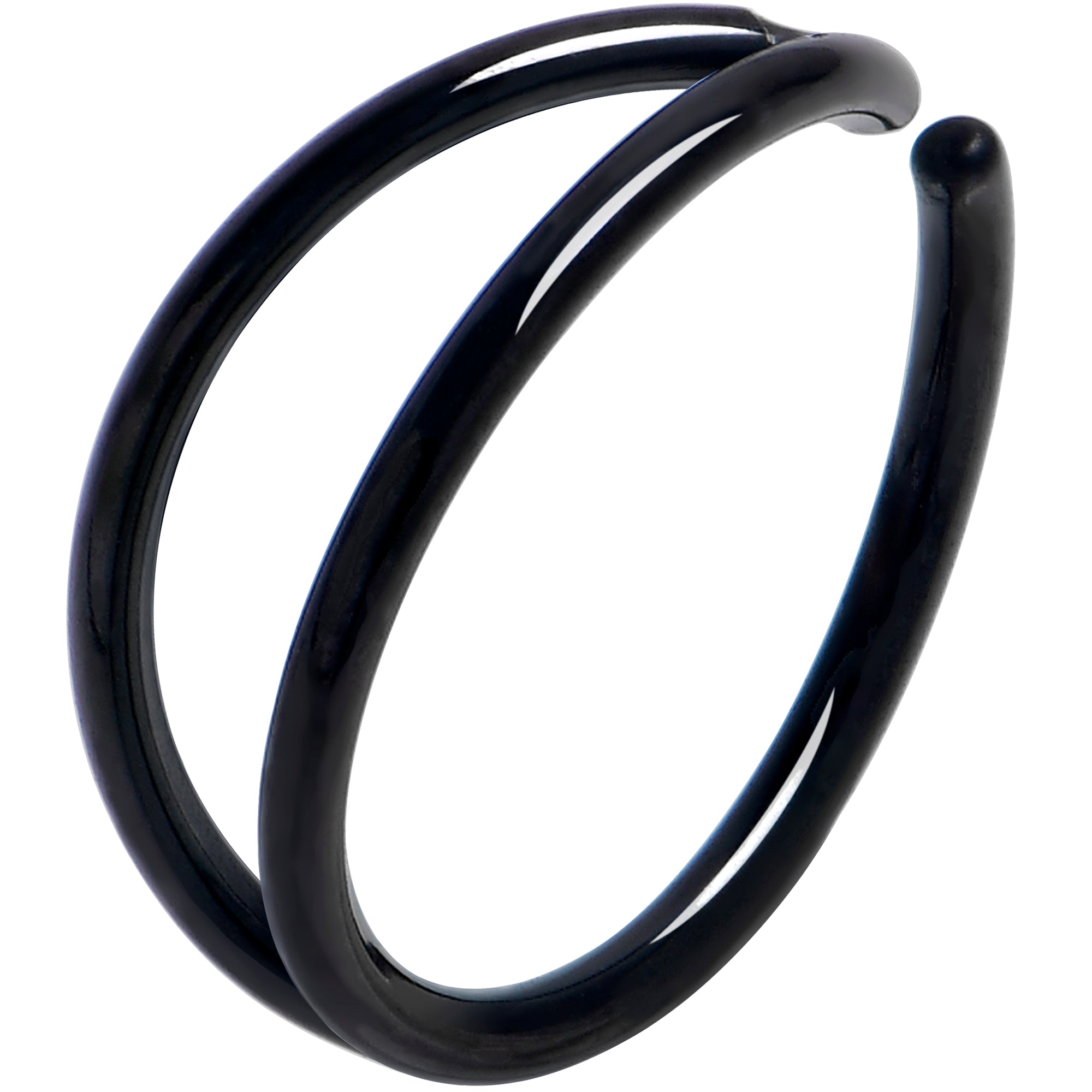 20 Gauge 5/16 Black Double Nose Hoop