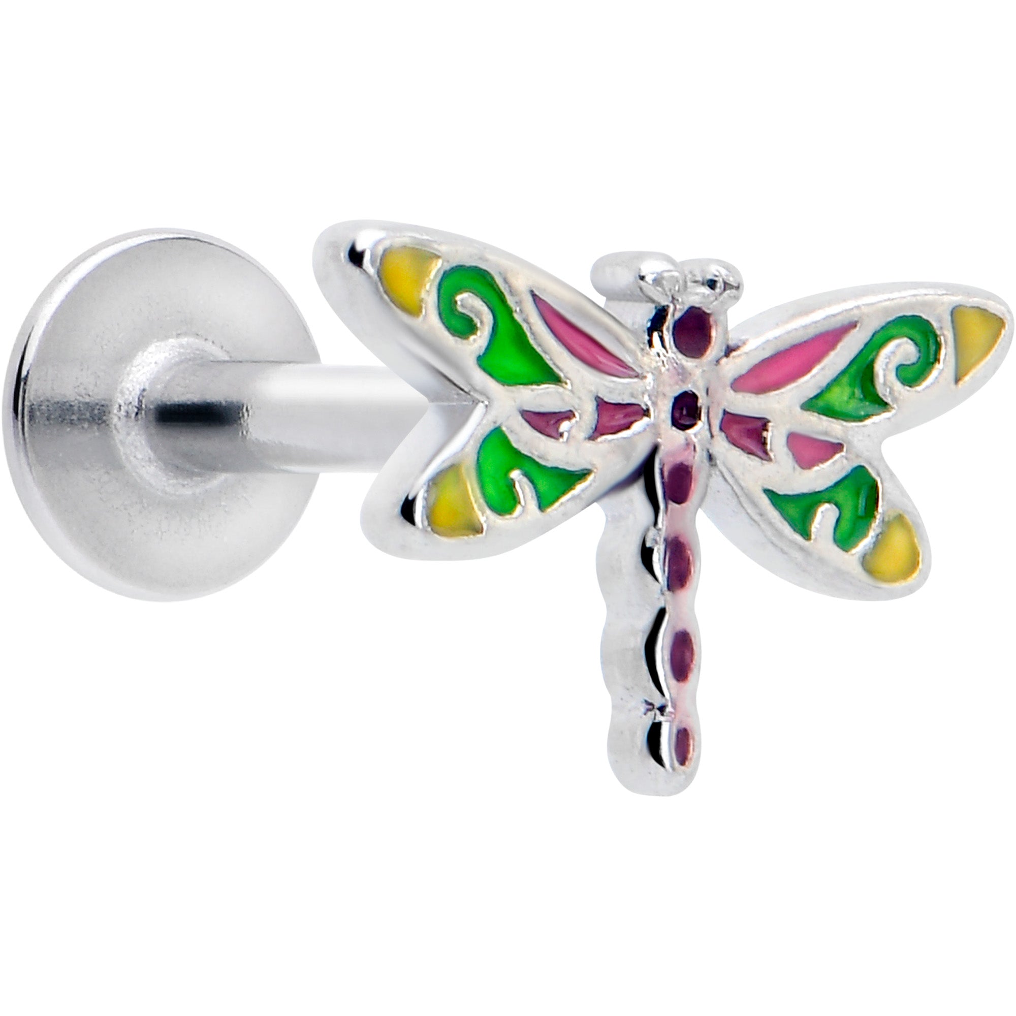 16 Gauge Dragonfly Colors Flat Back Earring