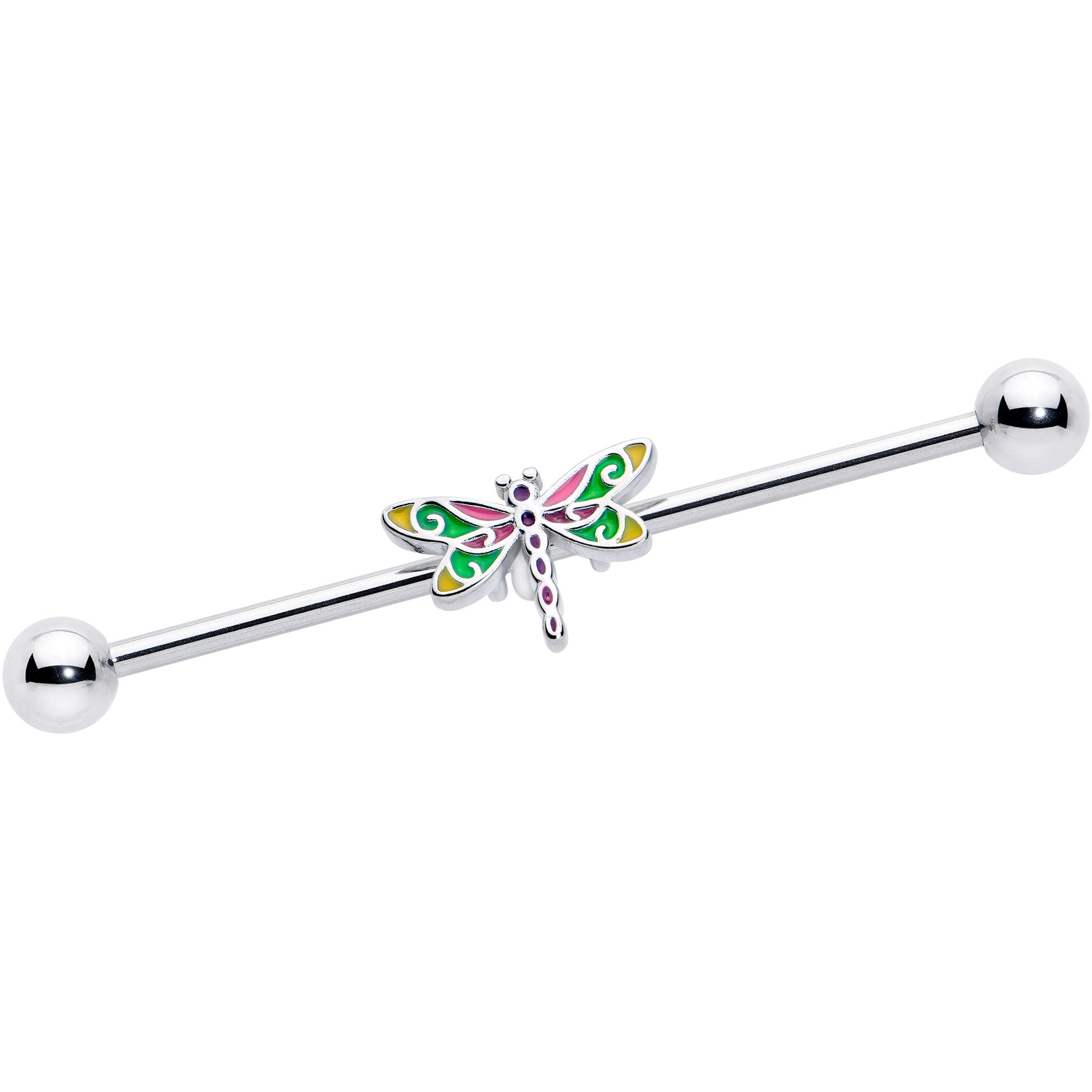 14 Gauge Dragonfly Colors Industrial Barbell 38mm