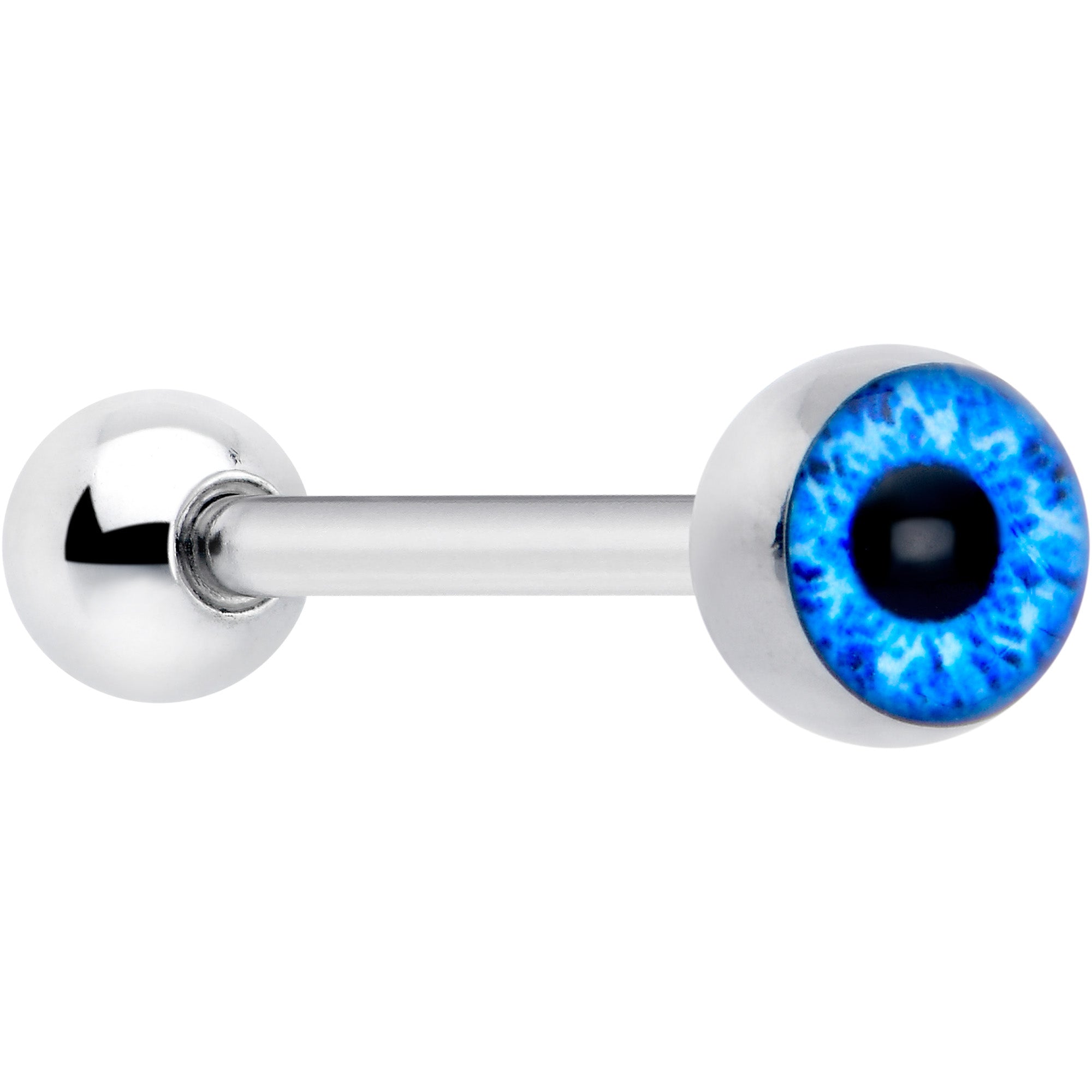 Open Blue Eye Barbell Tongue Ring