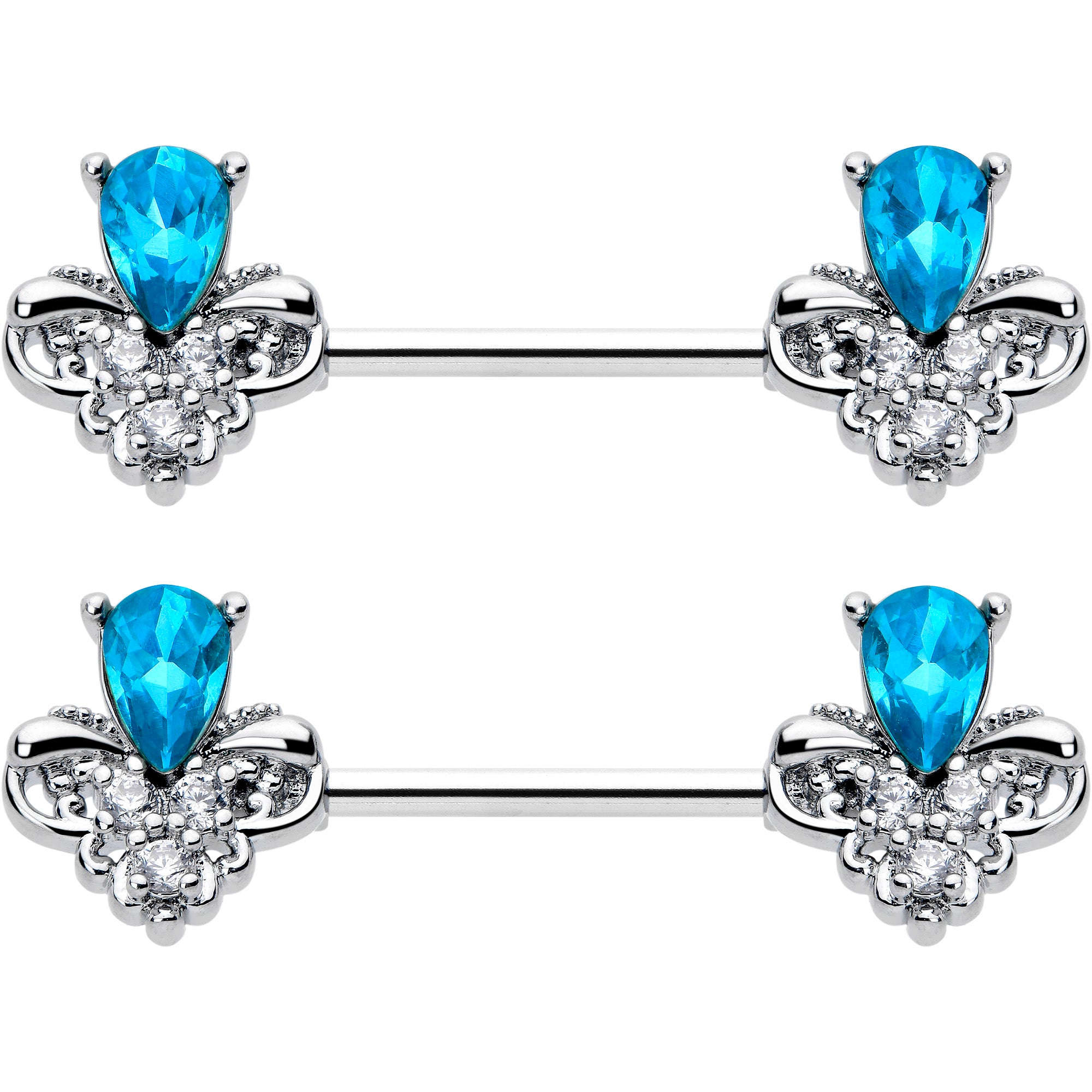 9/16 inch simplicity barbell nipple ring set