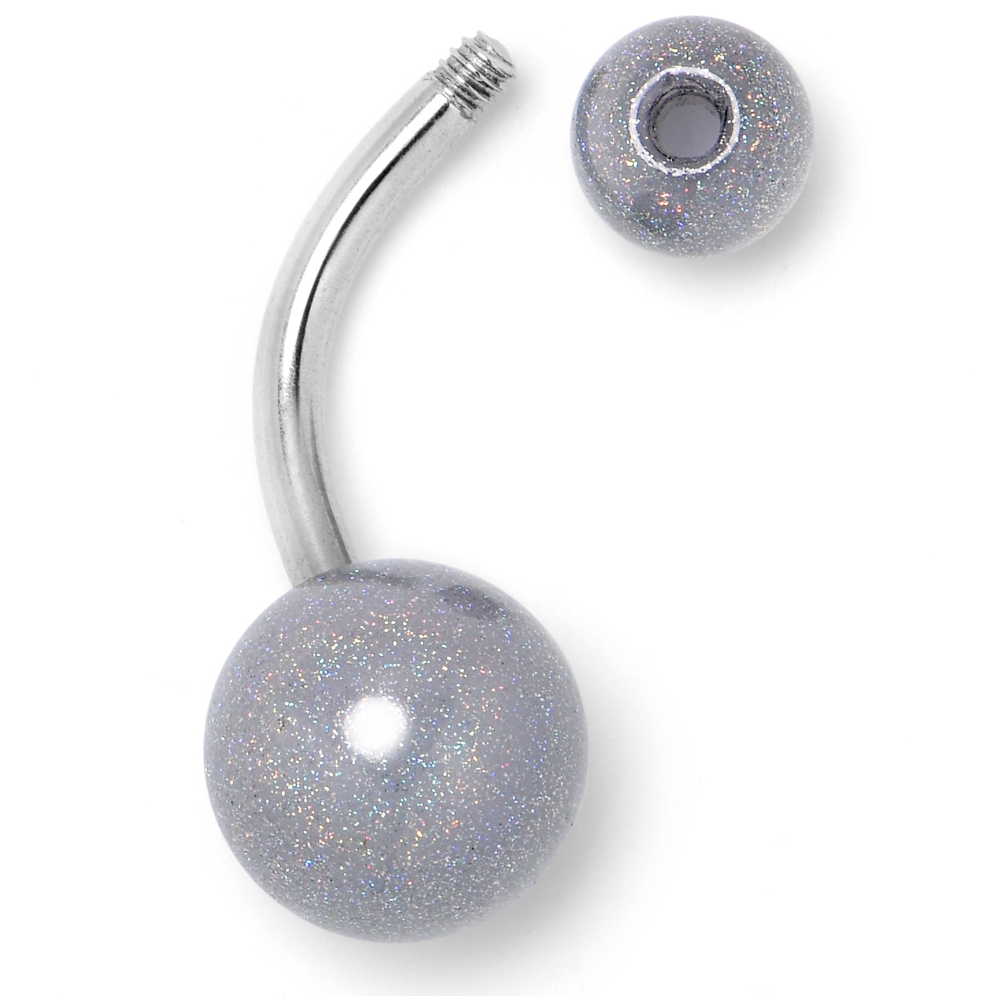 Pastel Shimmer Grey Ends Belly Ring