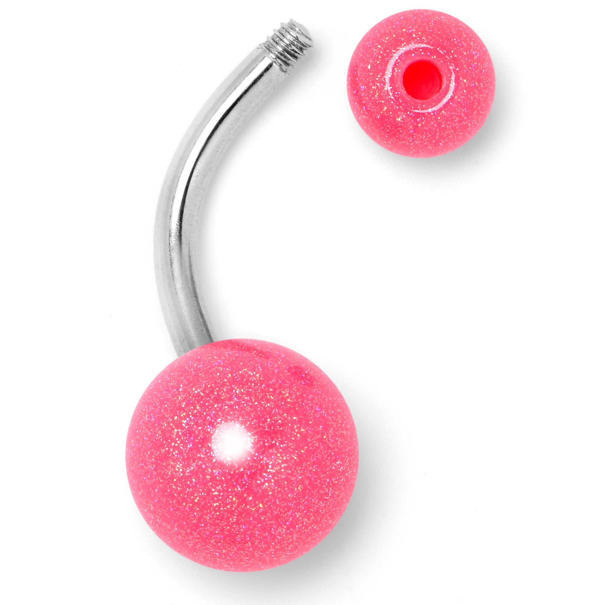 Pastel Shimmer Pink Ends Belly Ring