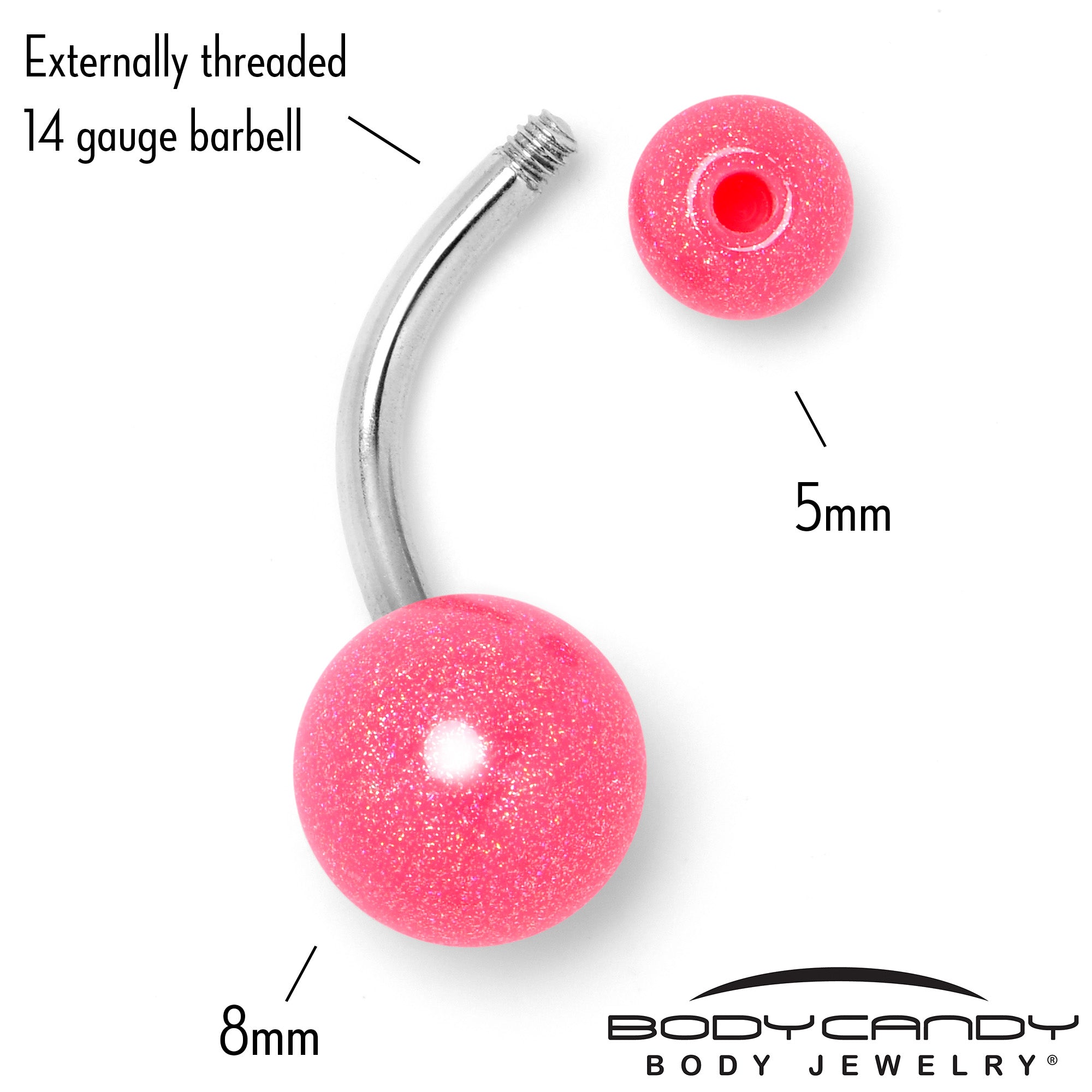 Pastel Shimmer Pink Ends Belly Ring