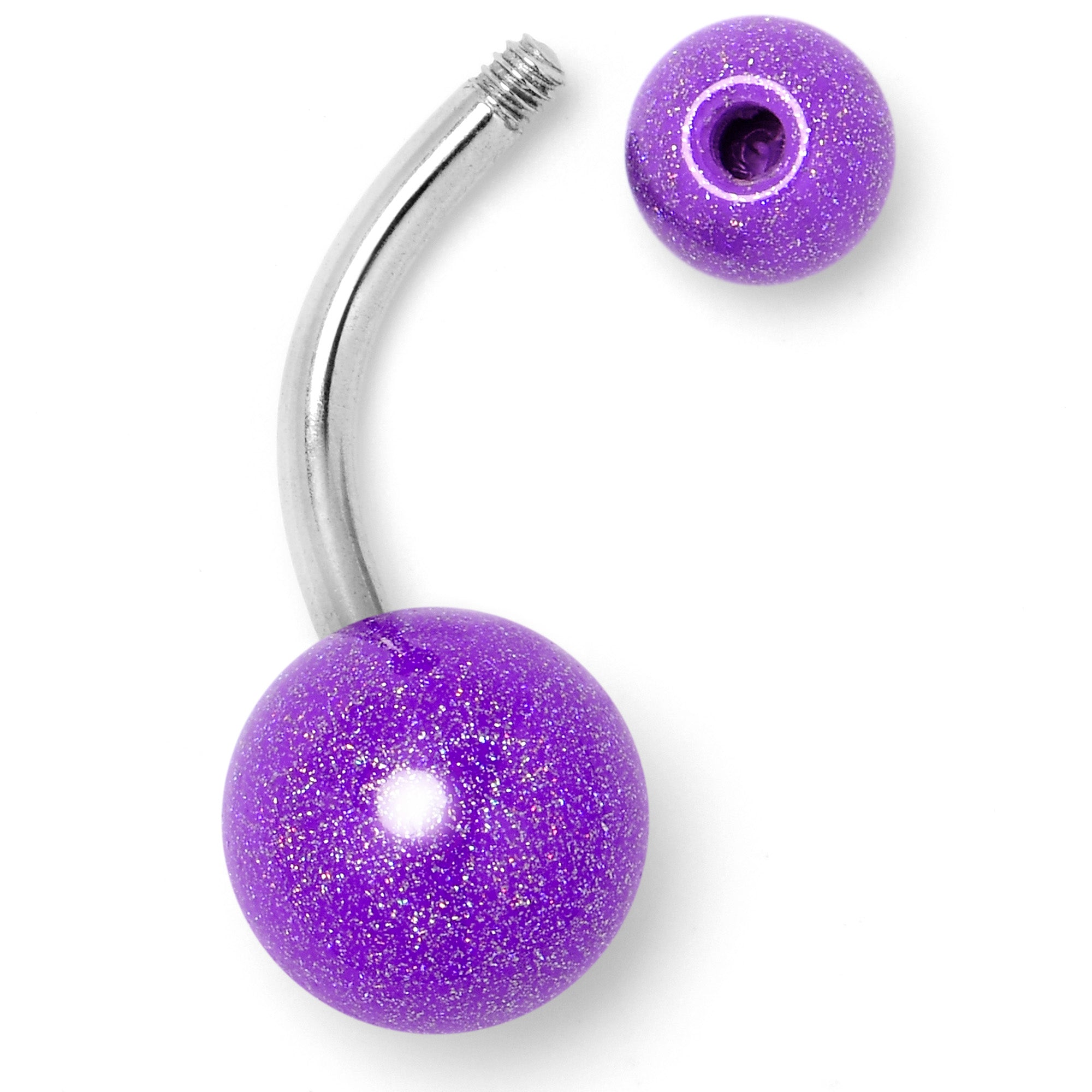 Pastel Shimmer Purple Ends Belly Ring