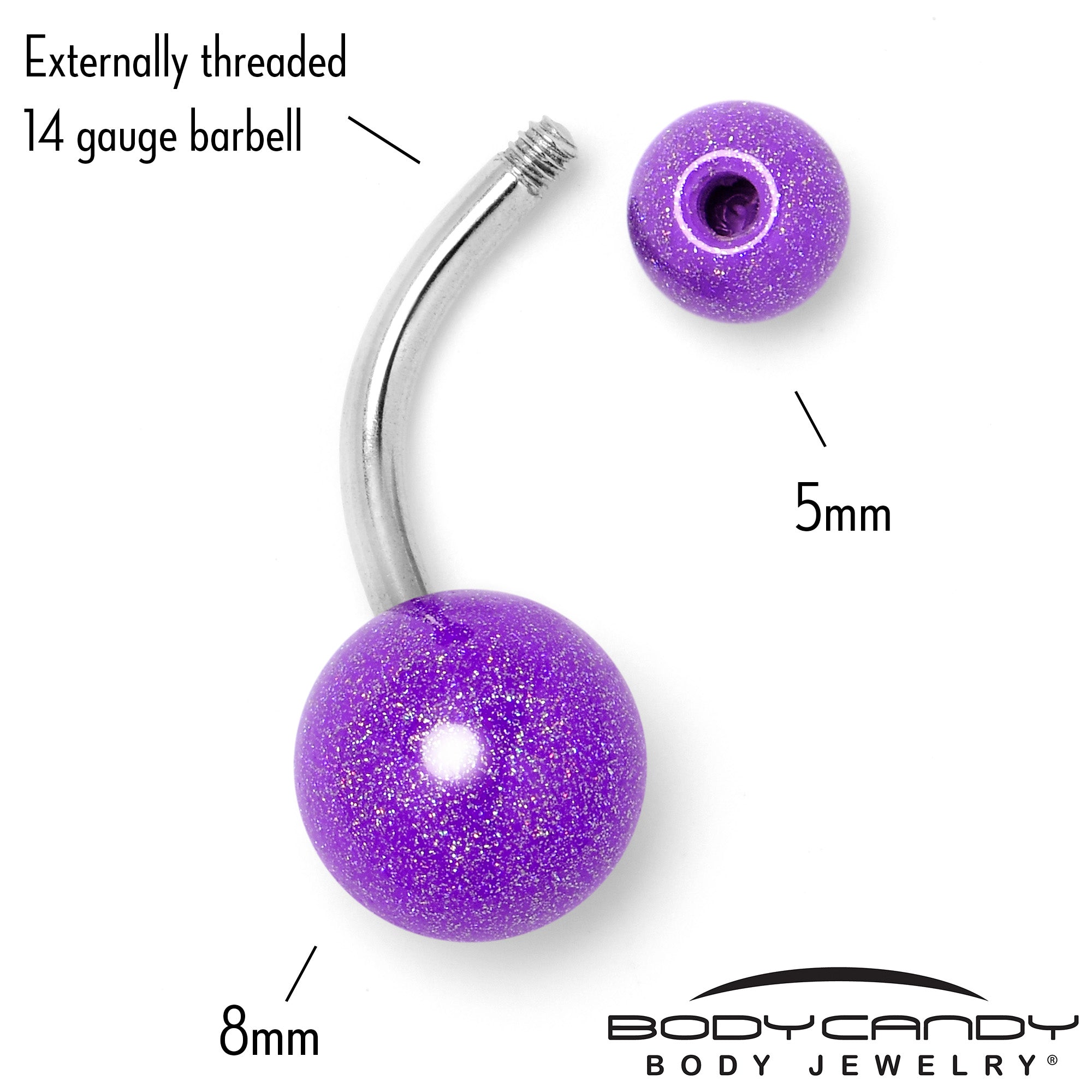 Pastel Shimmer Purple Ends Belly Ring