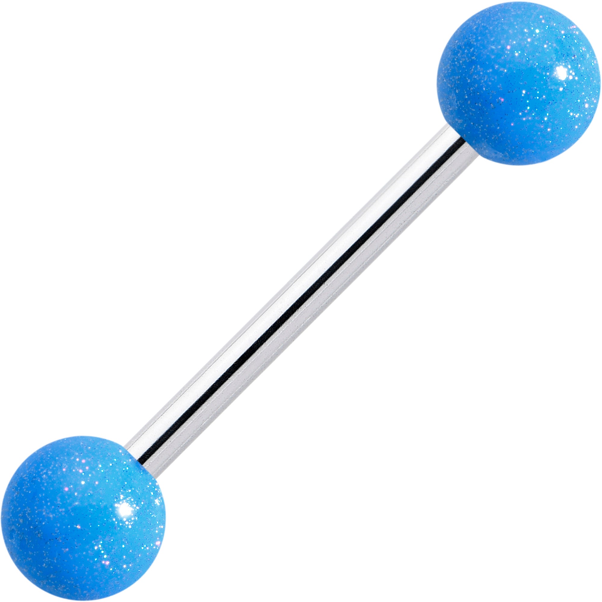 Pastel Shimmer Blue Ends Barbell Tongue Ring