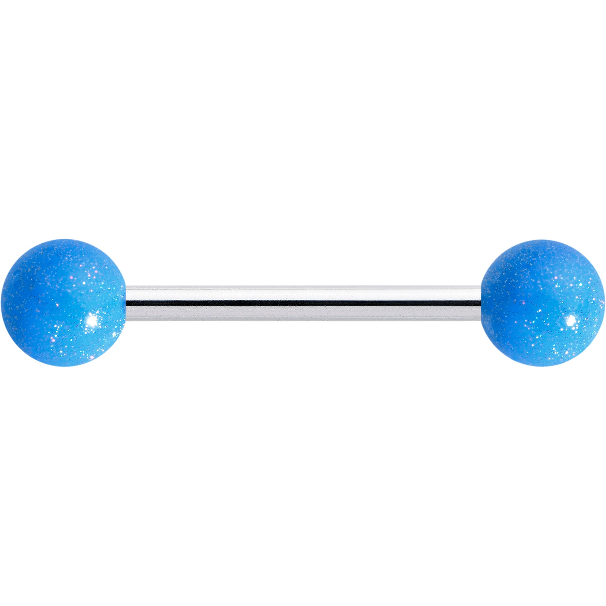 Pastel Shimmer Blue Ends Barbell Tongue Ring