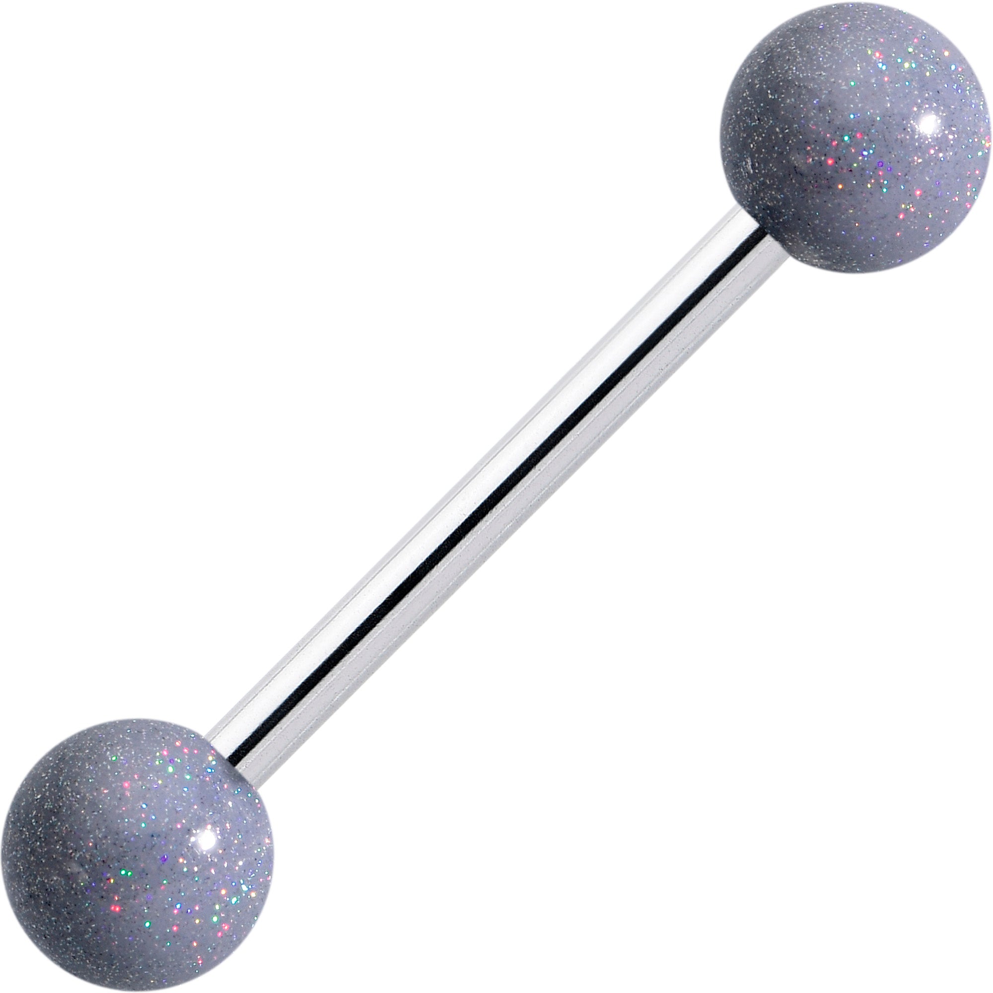 Pastel Shimmer Grey Ends Barbell Tongue Ring