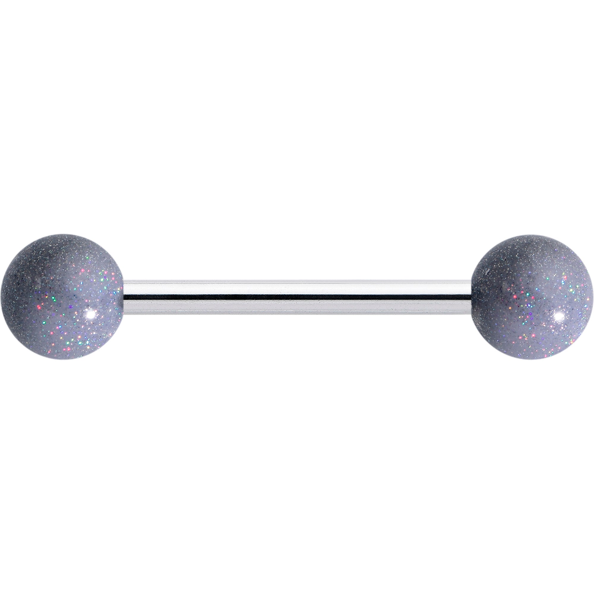 Pastel Shimmer Grey Ends Barbell Tongue Ring