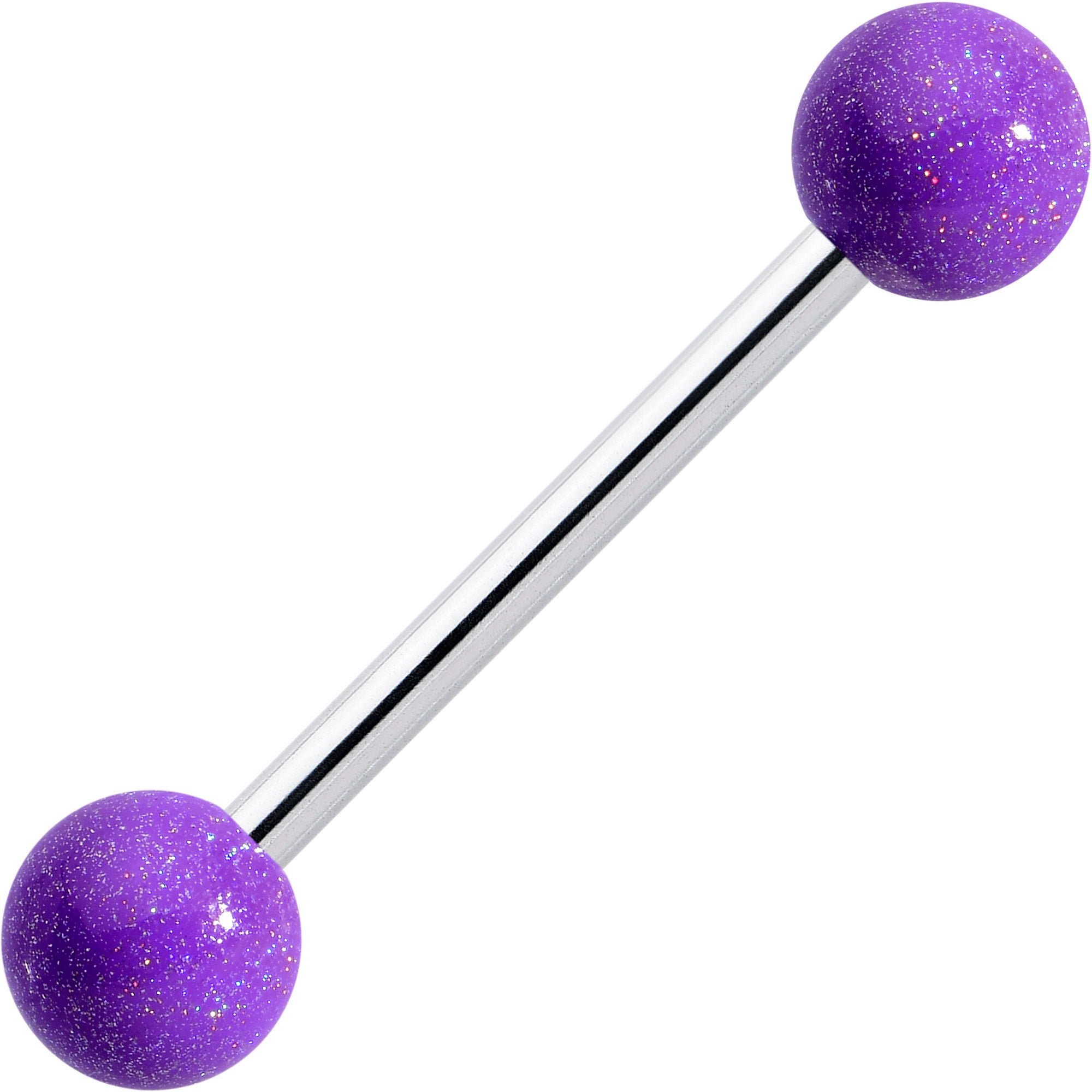 Pastel Shimmer Purple Ends Barbell Tongue Ring